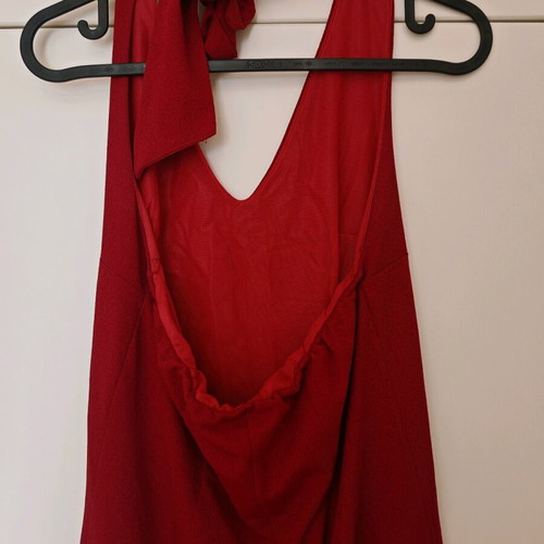 Red Midi Dress Esclusive S like new with open back and tie