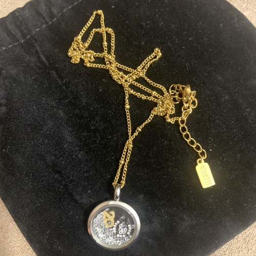Visetti pendant like new, gold color, stainless steel floating locket