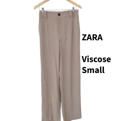 Zara high-waist beige pants viscose small like new