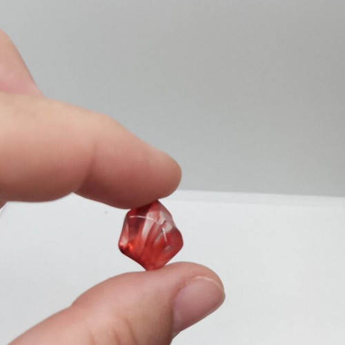 Plastic asymmetric beads for crafts red shades 14mm size