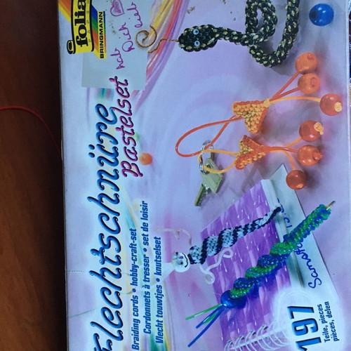 Braiding cords craft kit for making braided bracelets used