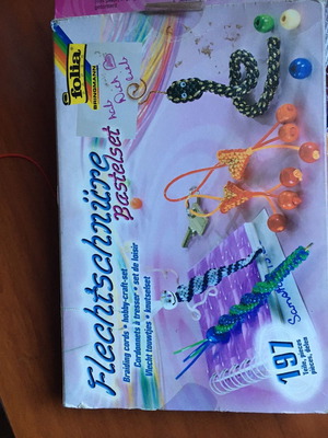 Braiding cords craft kit for making braided bracelets used