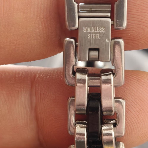 Stainless Steel Men's Bracelet, 18cm, black and silver