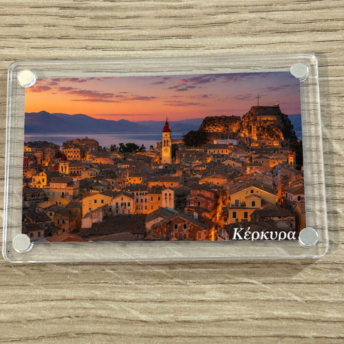Acrylic fridge magnet 6x9cm – Corfu, Greek Summer collection