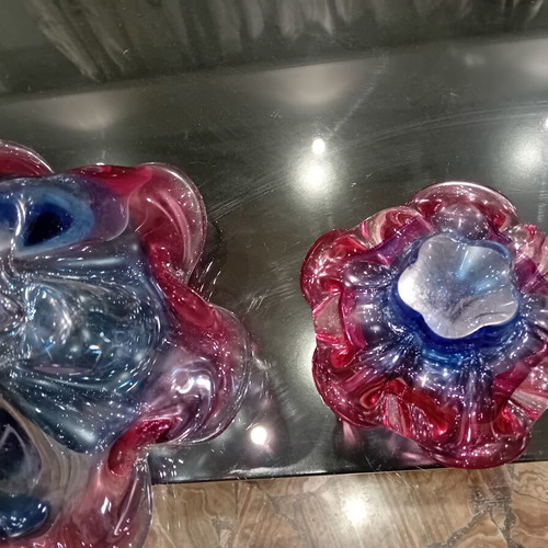 Chřibská Sklárna decorative bowls set, like new, 1960-1970