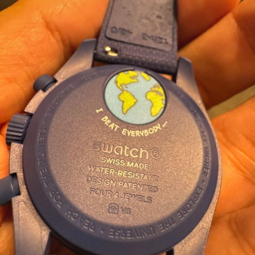 Swatch Omega Moonswatch Mission to Earthphase Moonshine Gold καινούργιο μπλε