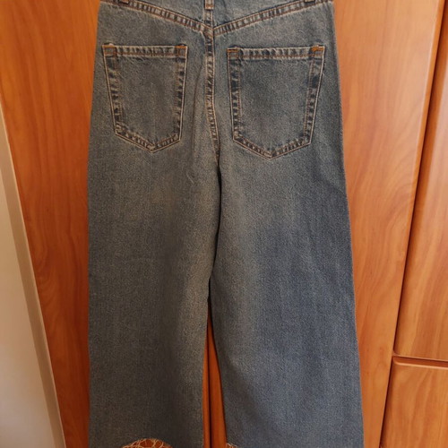 Stradivarius Cullote Jeans used, size 32, blue, high waist