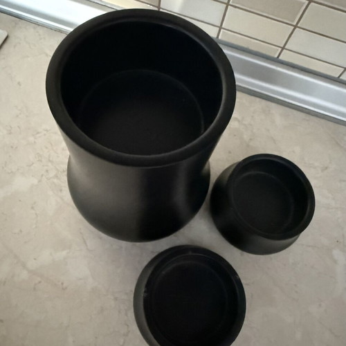 Ceramic decorative vases black matte, like new set