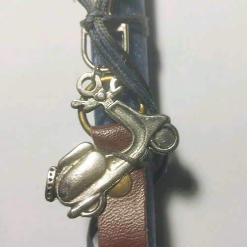 Handmade Vespa Easter Candle new, blue with leather details