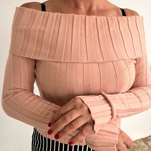 Winter off-shoulder top Zara used, pink, size M