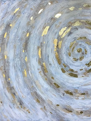 Πίνακας ζωγραφικής Golden Spiral καινούργιος με φύλλο χρυσού σε καμβά