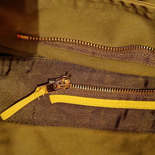 Zara khaki medium length parka used with embroidery and zipper XL