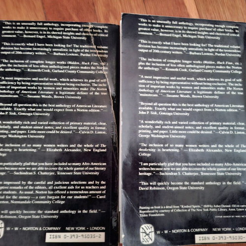 The Norton Anthology of American Literature used, 2 volumes
