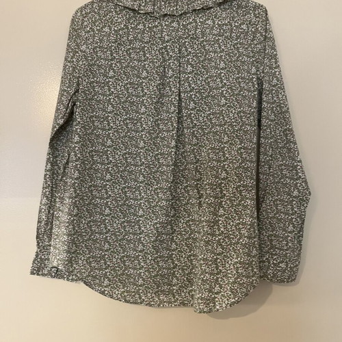 Floral poplin shirt with large collar, like new, size S