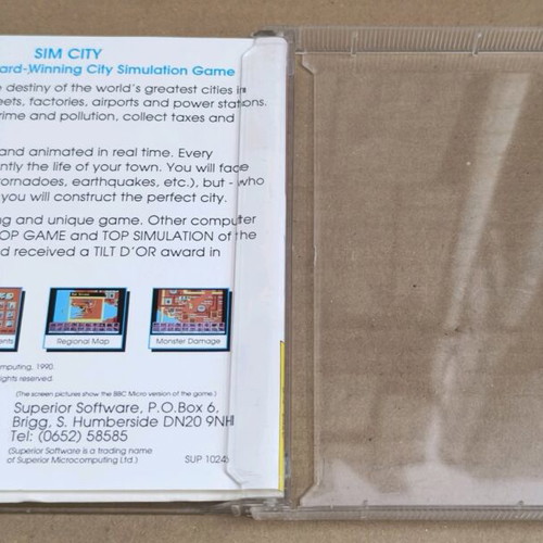 Sim City used for BBC Micro, disk