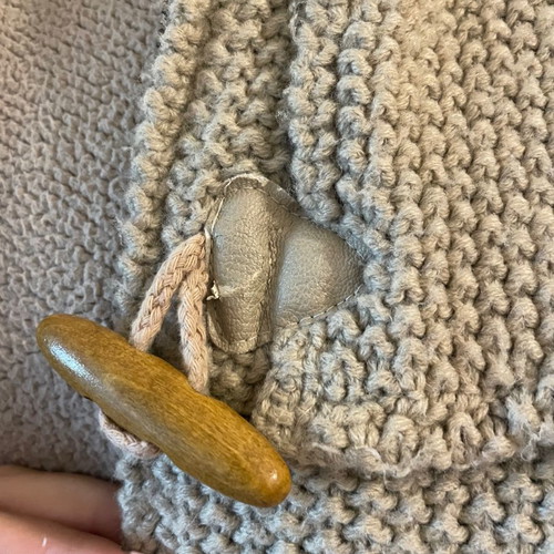 Bershka knitted cardigan with fleece lining and hood, size S, beige