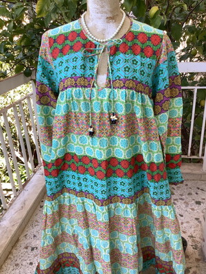 Celia Dragouni памучна рокля Medium като нова, многоцветна