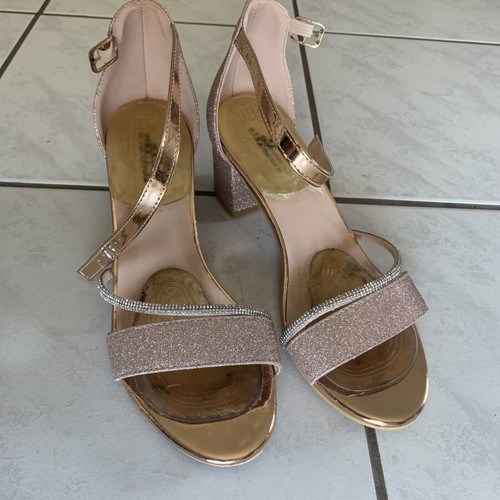 Pink and gold glitter sandals size 38, like new