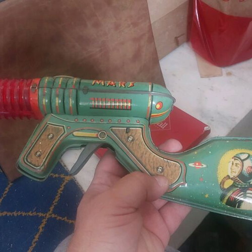 Mars Rifle Doub Le Barrel rare, functional with slight wear