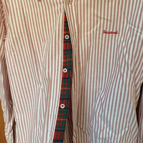 Dsquared2 Striped Shirt Size 52 Like New, Red White Long Sleeve