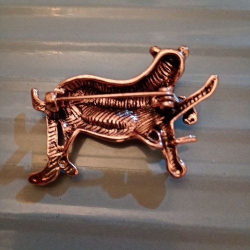 Leopard brooch new, copper alloy, vintage style