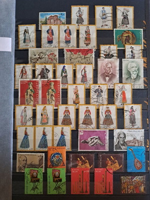 Greek stamps used, set of 45, 1972-1975