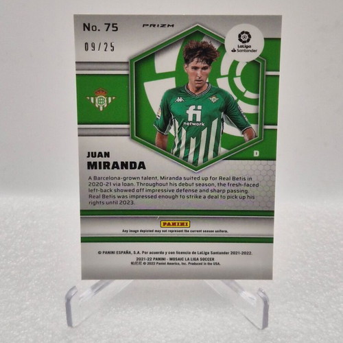 2021-22 Panini Mosaic La Liga Red & Gold Mosaic Prizm Juan Miranda Rookie Card used