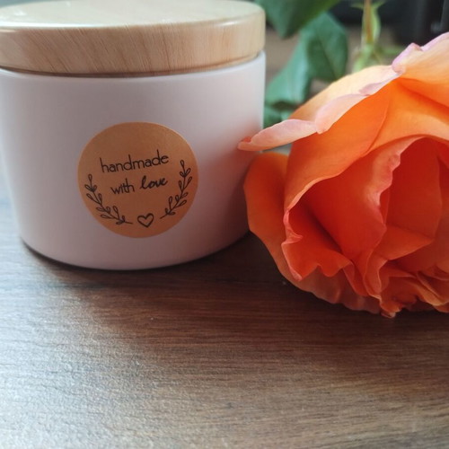 Scented candle autumn flowers new, handmade soy with dried flowers