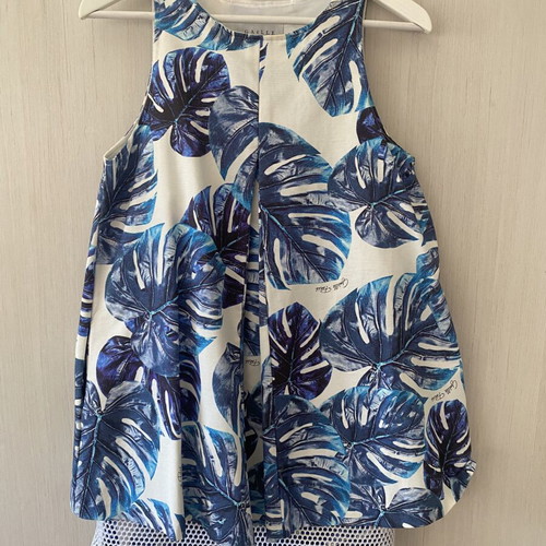 Gaelle sleeveless dress XS with tropical print and mesh hem