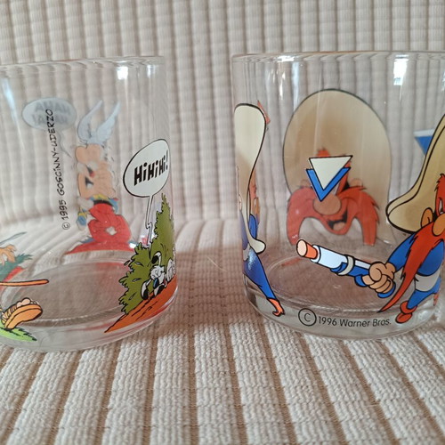 Vintage Nutella Cartoon Collectible Glasses 1995-1996, like new