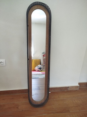 Mirror with wooden frame and metal finish like new