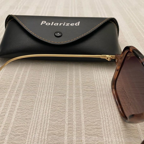 Polarized PL500C03 square women's sunglasses new, multicolor, gold