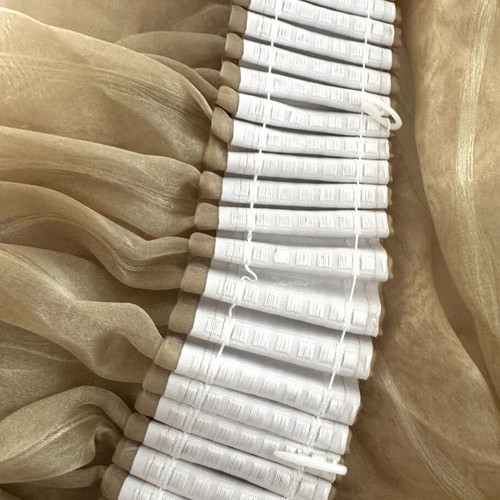 Curtains set of 3 gold beige, like new, large size 2.73x3m
