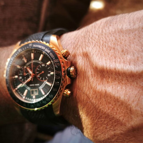 Guess Collection Chronograph GC 35502G men's watch used, black and gold