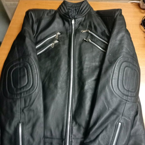 Unisex leather motorcycle jacket like new, size M