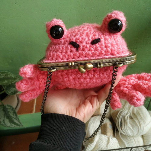 Handmade Frog Bag new pink handbag