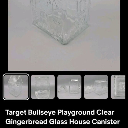 Glass embossed cookie jar new with lid