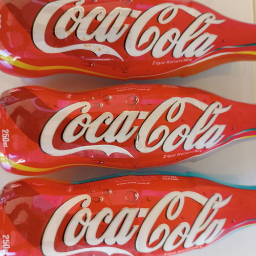 Coca-Cola collectible bottles used, Athens 2004 Olympic Torch Relay set of 3