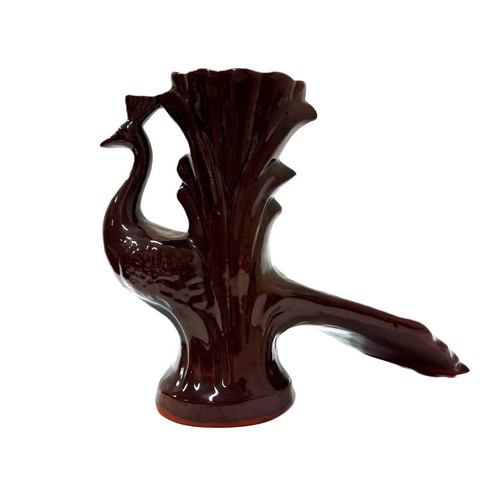 Vintage ceramic vase in the shape of a stylized peacock like new