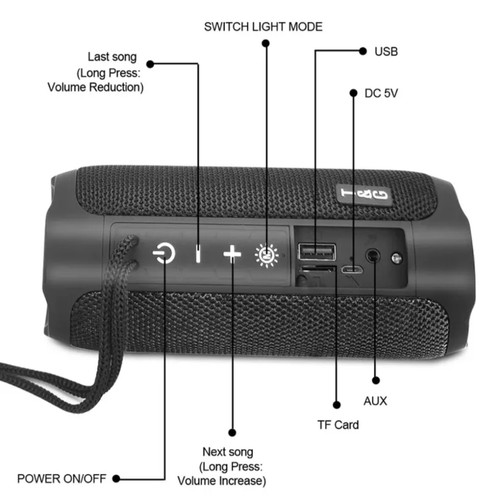 T&G 227 Wireless Bluetooth Speaker with Light New