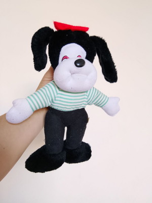 Disney Goofy vintage plush toy used with striped shirt and beret