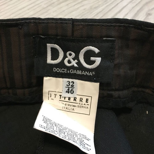 Dolce & Gabbana vintage straight trousers for women, size 32/46, black/grey