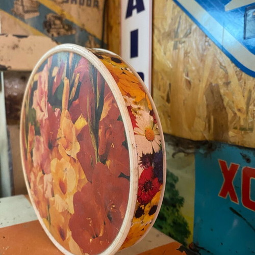 Plastic box used, round, 20 cm diameter, Greek made