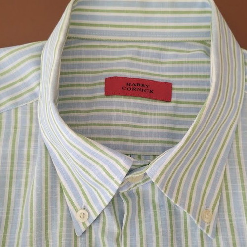 Harry Cornick men's short sleeve striped shirt new, size L