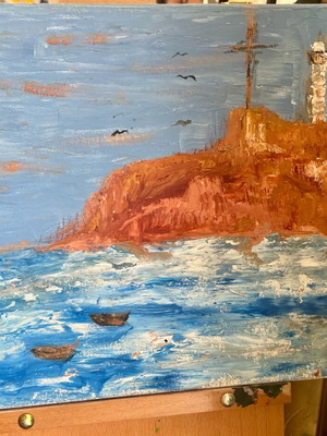 Oi Thalasses Mas acrylic painting on canvas new 30x40