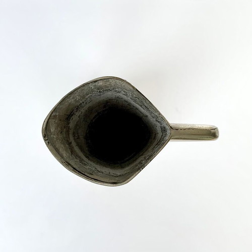 Silver-plated small vase with handle used, minimal design