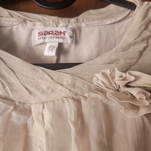 Top Sarah Lawrence silk with inner lining, medium, like new, beige
