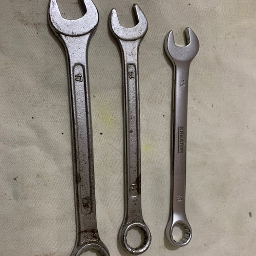 Set of used combination wrenches