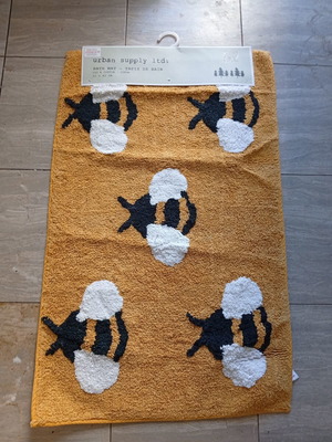 Bath mat with bees 51x82 cm 100% cotton new