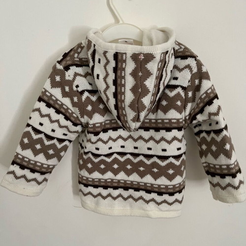 Unisex sweater 86cm knitted outside with fleece inside like new